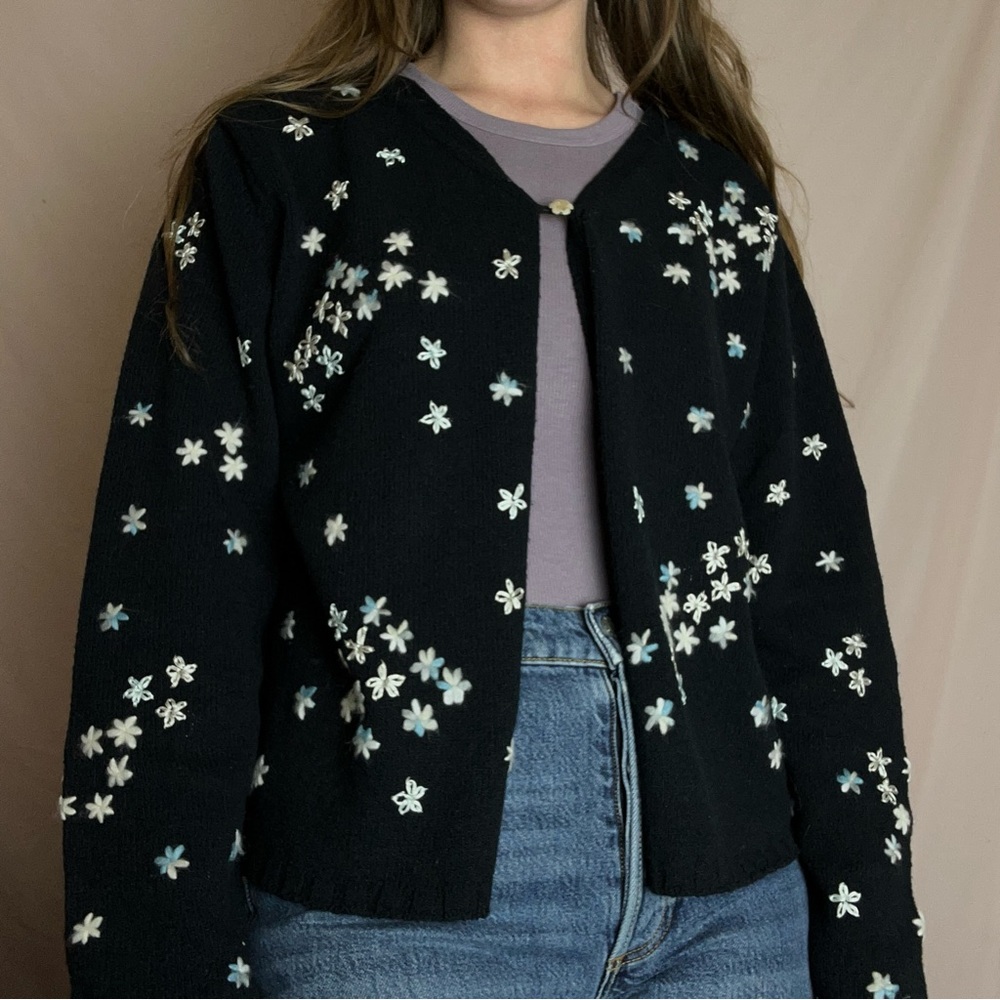 Vintage Cardigan w/ Ribbon Bows